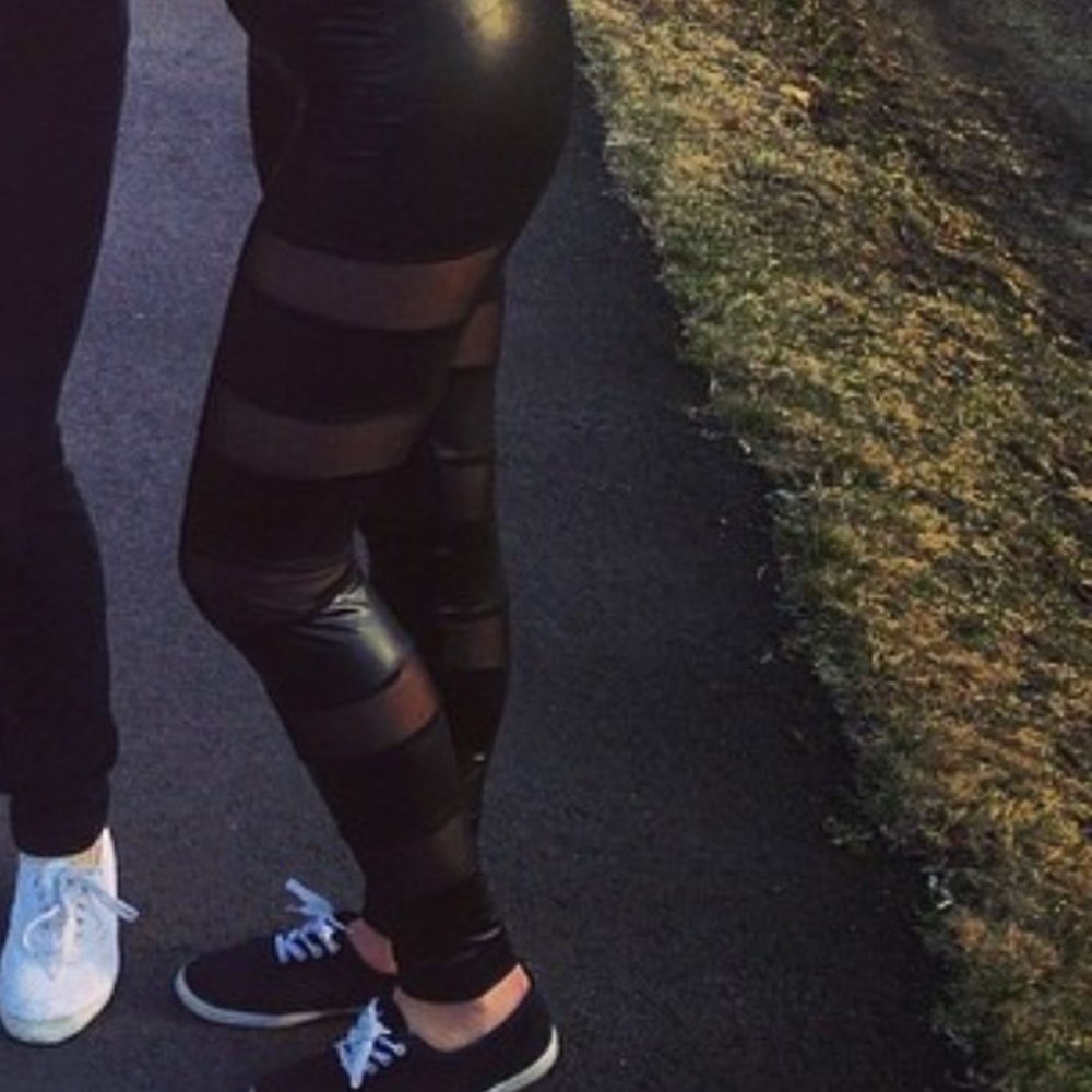 Black leather looking leggings